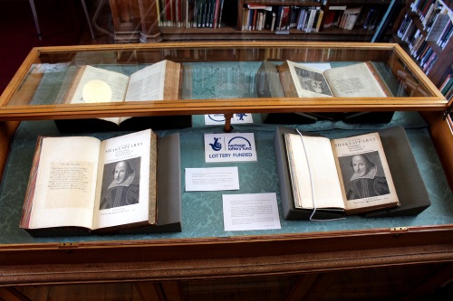 Shakespeare’s First Folio (right) next to the 1807 facsimile reprint (left)